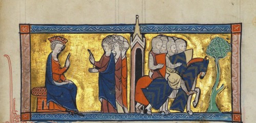 Departure of the Templars. From Chronique d'outremer, c. 1280. Creator: Anonymous.