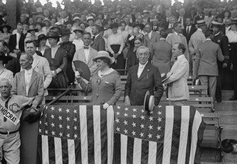 Baseball, Congressional - President And Mrs. Wilson, 1917. Creator: Harris & Ewing.