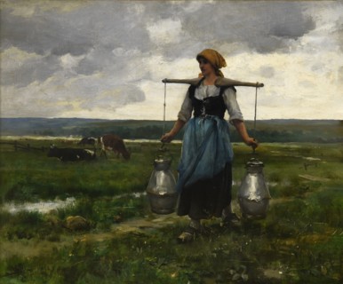 Milkmaid, End of 19th . Found in the collection of the Musée des Beaux-Arts, Reims.