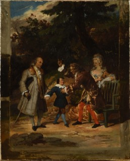 Voltaire blessing Franklin's grandson, 1826. Creator: Devéria, Achille (1800-1857).