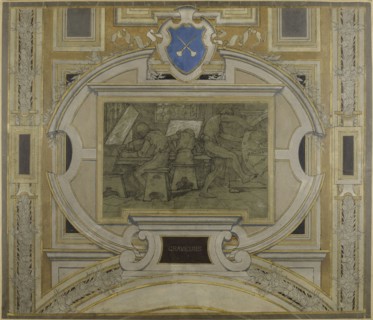 Esquisse pour la galerie des Métiers de l'Hôtel de Ville : Graveurs, 1890. Engravers.