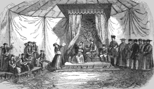 'Visit of an English Family to a Tartar Chief in the Crimea', 1854. Creator: Unknown.