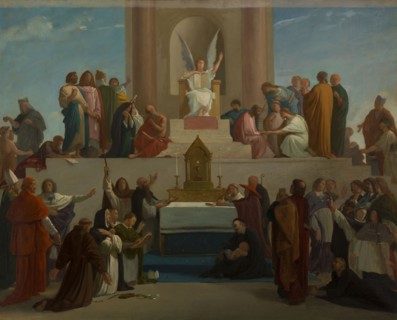 Sketch for the chapel of the Sorbonne : Theology, 1870. Creator: Louis Charles Timbal.