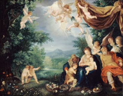 The Holy Family rest on the Flight into Egypt, between 1580 and 1620. Creator: Unknown.