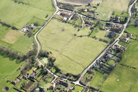 Earthwork remains of the shrunken medieval village of South Carlton, Lincolnshire, 2018.