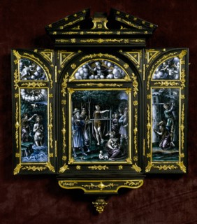 Scenes from the life of Saint John the Baptist: Preaching, Baptism of Christ, Beheading.