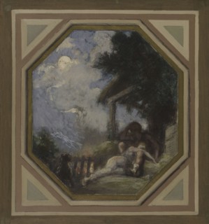 Esquisse pour la mairie du 15e arrondissement : Le repos des époux, 1884. Resting couple.