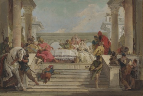The Banquet of Cleopatra, 1740s. Found in the collection of the National Gallery, London.