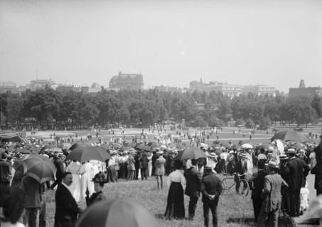 Confederate Reunion - Registration Day. Crowds At Monument Grounds, 1917. Washington, D.C.