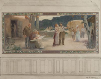 Esquisse pour la mairie de Montreuil-sous-Bois : L'été - La famille, 1892. Summer. Family.