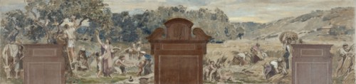 Esquisse pour la salle des fêtes de la mairie de Pantin : La cueillette. La moisson, 1886.