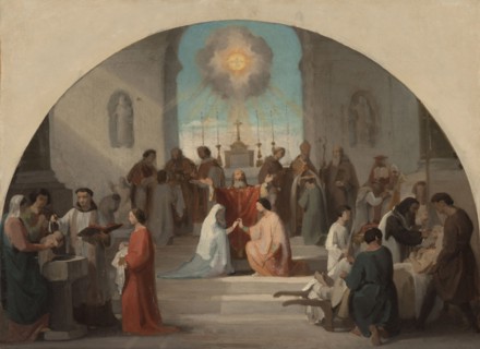 Esquisse pour l'église Sainte-Elisabeth : Les sept Sacrements, 1844. Creator: Paul Jourdy.