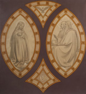 Esquisse pour l'église Saint-Séverin : La Vierge devant la Trinité. Creator: Joseph Félon.