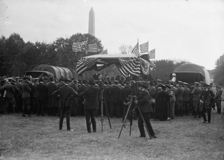 Army, U.S. Motor Truck Inspection, 1917. Press conference, First World War, Washington, DC.