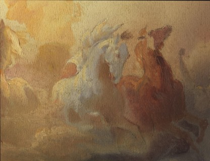 Esquisse pour l'Hôtel de Ville de Paris : Le char du soleil, c.1851. Creator: Léon Cogniet.