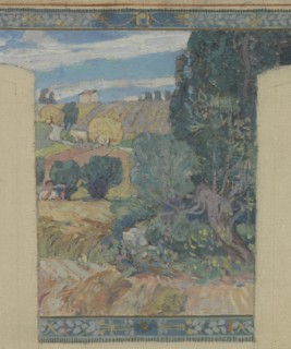 Esquisse pour la mairie de Fresnes : Paysage. Travaux des champs, 1905. Creator: Victor Menu.