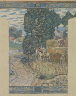 Esquisse pour la mairie de Fresnes : Paysage. Travaux des champs, 1905. Creator: Victor Menu.