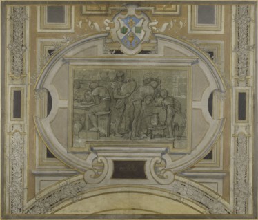 Esquisse pour la voute de la galerie des Métiers de l'Hôtel de Ville : Potiers, 1890. Potters.
