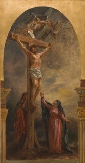 Sketch for the church of Saint-Eustache: Christ on the cross, c.1854.  Creator: Léon Riesener.