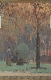 Esquisse pour la mairie de Fresnes : paysage rural en lisière de forêt, 1905 . Rural landscape.