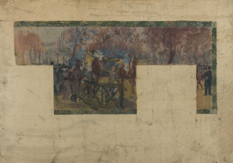 Esquisse pour la mairie de Saint-Ouen : L'hippodrome de Saint-Ouen. Creator: Paul Jean Gervais.
