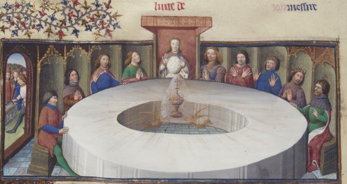 The Appearance of the Holy Grail. From Queste del Saint-Graal, 15th century. Creator: Anonymous.