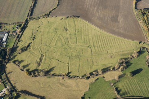 The deserted medieval village earthworks of Lower Ditchford, Aston Magna, Gloucestershire, 2016.