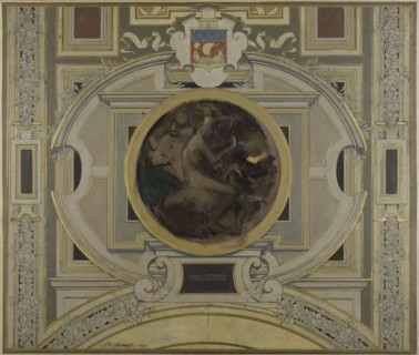 Esquisse pour la voûte de la galerie des Métiers de l'Hôtel de Ville : Industrie, 1890. Industry.