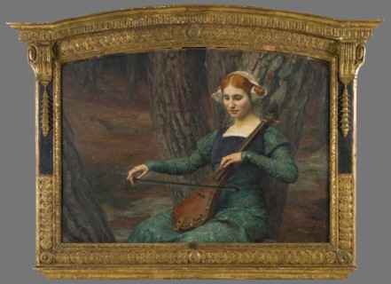 Jeune femme jouant de la mandore ou Solitude, 1910. Young woman playing the mandore, or Solitude.