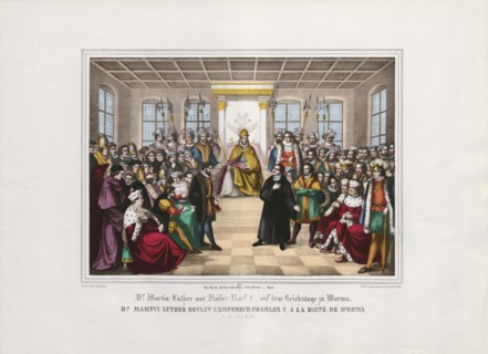 Martin Luther at the Diet of Worms of 1521: "Here I stand, I can do no other". Private Collection.
