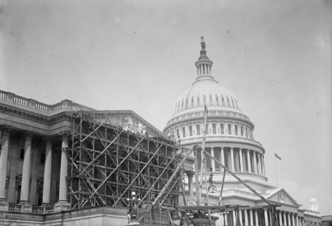 U.S. Capitol - Pediment On House Front; Sculpture By Paul Bartlett, 1916. Creator: Harris & Ewing.