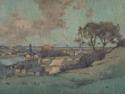 Esquisse pour la mairie de Noisy-le-Sec : Vue de Noisy-le-Sec, c.1907. Creator: Jean Constant Pape.