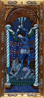 The Nativity with St Michael, c.1500. Creator: Workshop of the Master of the Triptych of Louis XII.