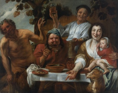 Le satyre et le paysan, between 1644 and 1645. Creators: Jacob Jordaens, Workshop of Jacob Jordaens.