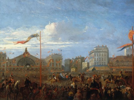 Arrival of Queen Victoria and Prince Albert at the Gare de l'Est, August 18, 1855.  Creator: Unknown.