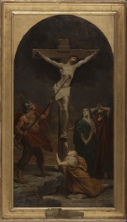 Esquisse pour l'église Saint-Louis-en-l'Ile : Le Christ en Croix, 1874. Creator: Jules-Joseph Dauban.