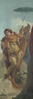 Rinaldo turning in Shame from the Magic Shield, ca 1744 . Creator: Tiepolo, Giambattista (1696-1770).