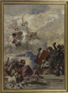 Sketch for the town hall at Pantin : Peace and the Town of Pantin, 1886.  Creator: Francois Schommer.
