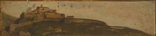 Paysage d'Italie, village fortifié sur la colline, between 1859 and 1864. Creator: Jean Jacques Henner.