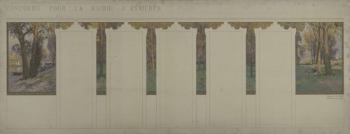 Sketch for the town hall at Asnières : shade under the trees, c.1901. Creator: Paul Leon Felix Schmitt.