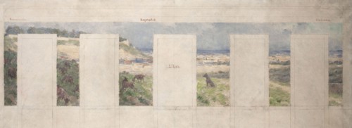 Esquisse pour la mairie de Bagnolet : Vue des environs de Bagnolet (l'est), 1893. Creator: Louis Beroud.