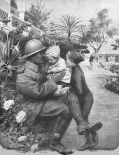 'Les Orphelins de la guerre sur la Cote D'Azur; un permissionnaire du Nord...,1916. Creator: L Sabattier.
