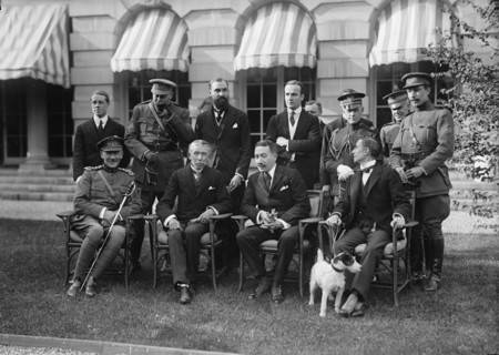 Belgian Mission To U.S. At Home of Lars I.E. Larz Anderson, Washington DC, 1917.  Creator: Harris & Ewing.