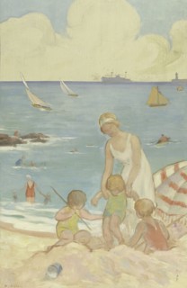 The sea: sketch for the playground of the girls' school in rue Dupleix..., c.1933.  Creator: Henri Nozais.