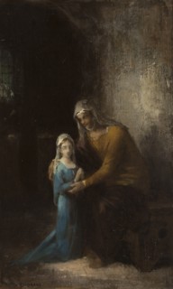 Sketch for the church of Saint-Louis-d'Antin - the Education of the Virgin, 1872.  Creator: James Bertrand.