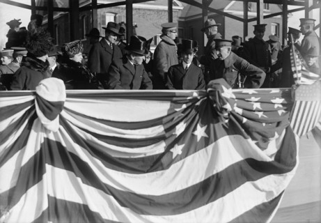 Woodrow Wilson and Newton Diehl Baker, Fort Myer Officers' Training School, 1917.  Creator: Harris & Ewing.