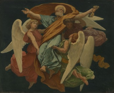 Esquisse pour l'église de Charenton-le-Pont : Glorification de saint Pierre, 1874. Creator: Léopold Durangel.