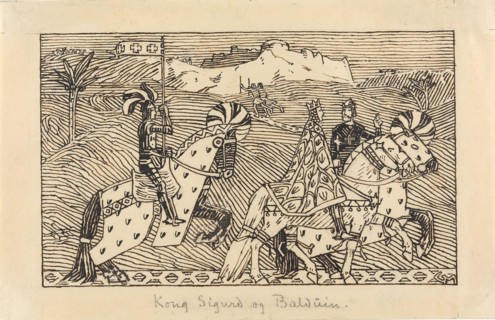 King Sigurd and King Baldwin of Jerusalem ride to the river Jordan, 1899. Creator: Munthe, Gerhard (1849-1929).
