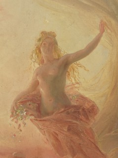 Esquisse pour l'Hôtel de Ville de Paris : Le jour écartant les voiles de la nuit, c.1851. Creator: Léon Cogniet.