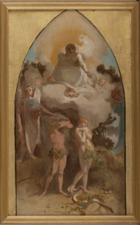 Sketch for the church of Saint-Séverin: Adam and Eve banished from paradise, 1865. Creator: Victor-Louis Mottez.